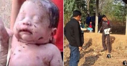 תינוק נדקר 14 פעמים על ידי אמא שלו ונקבר בחיים, אבל אז קרה נס…