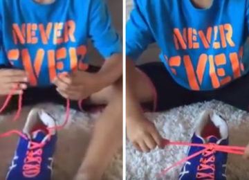 הבן שלה למד לקשור את שרוכי הנעליים שלו בניסיון אחד בזכות השיטה הנפלאה הזו!